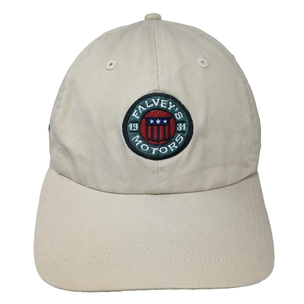 Ahead Baseball Cap Beige One Size Falvey's Motors Norwich CT Patch Slideback Hat