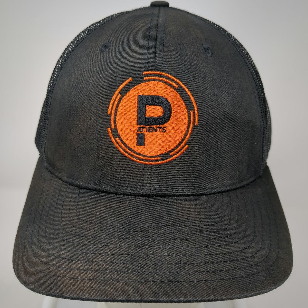 Richardson Trucker Hat Black Orange XL Patients Logo Mesh Snapback