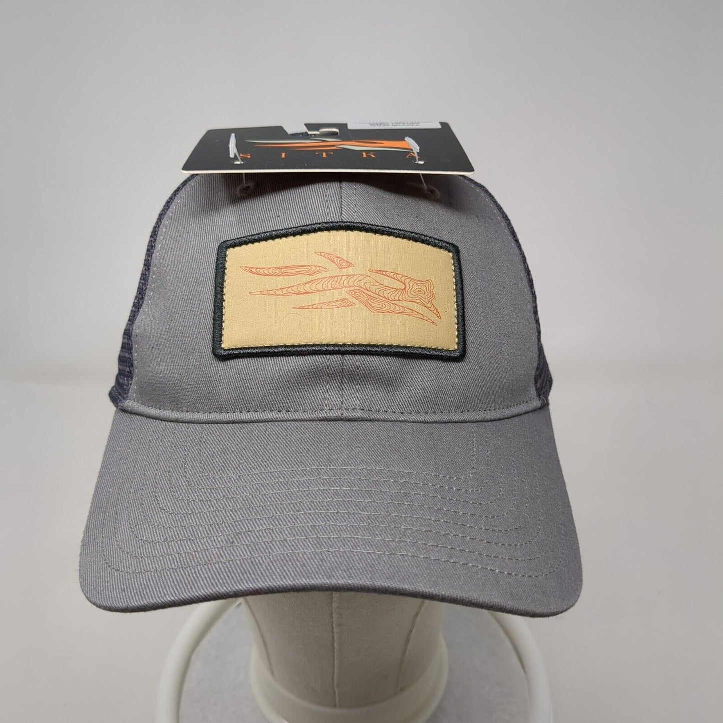 Sitka Gear Topo Logo Patch Trucker Hat Gray OSFA Mesh Back W/Tags