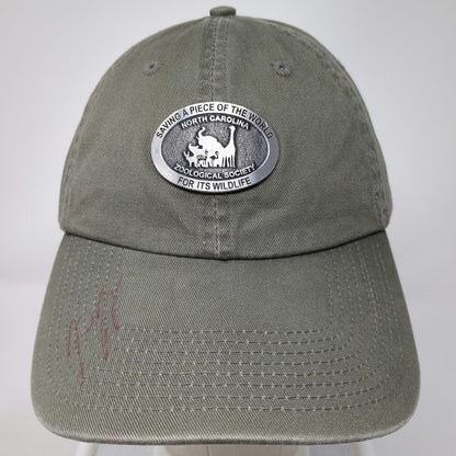 J Hats NC Zoological Society Metal Medallion Green Baseball Cap One Size Hat