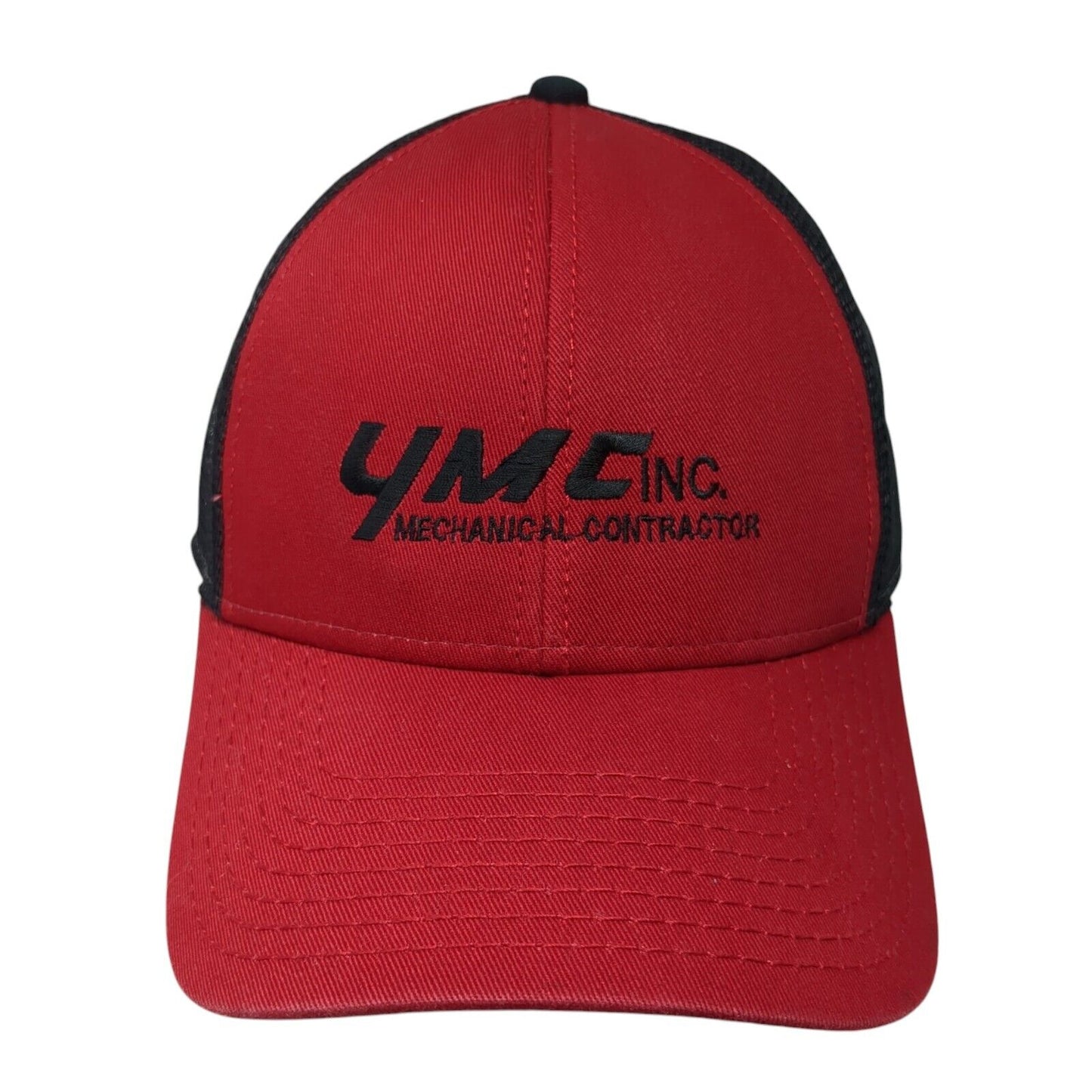 YMC Inc Mechanical Contractor Strapback Trucker Hat Red One Size 6 Panel