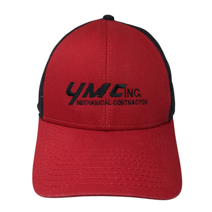 YMC Inc Mechanical Contractor Strapback Trucker Hat Red One Size 6 Panel