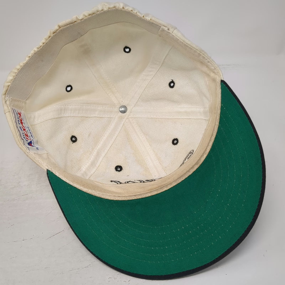 Titleist Texace Cap Beige Black L Embroidered Green Under Visor Hat Vintage