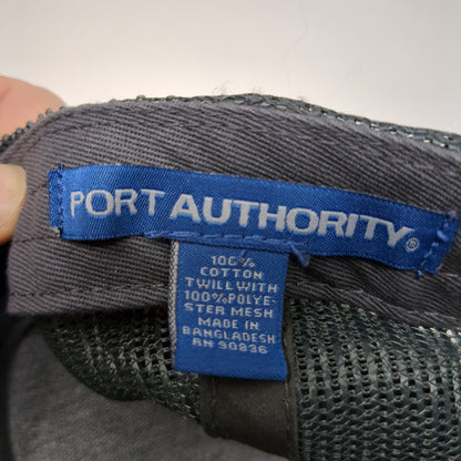 NN Snapback Trucker Hat Gray OSFA Adjustable Mesh Back Port Authority