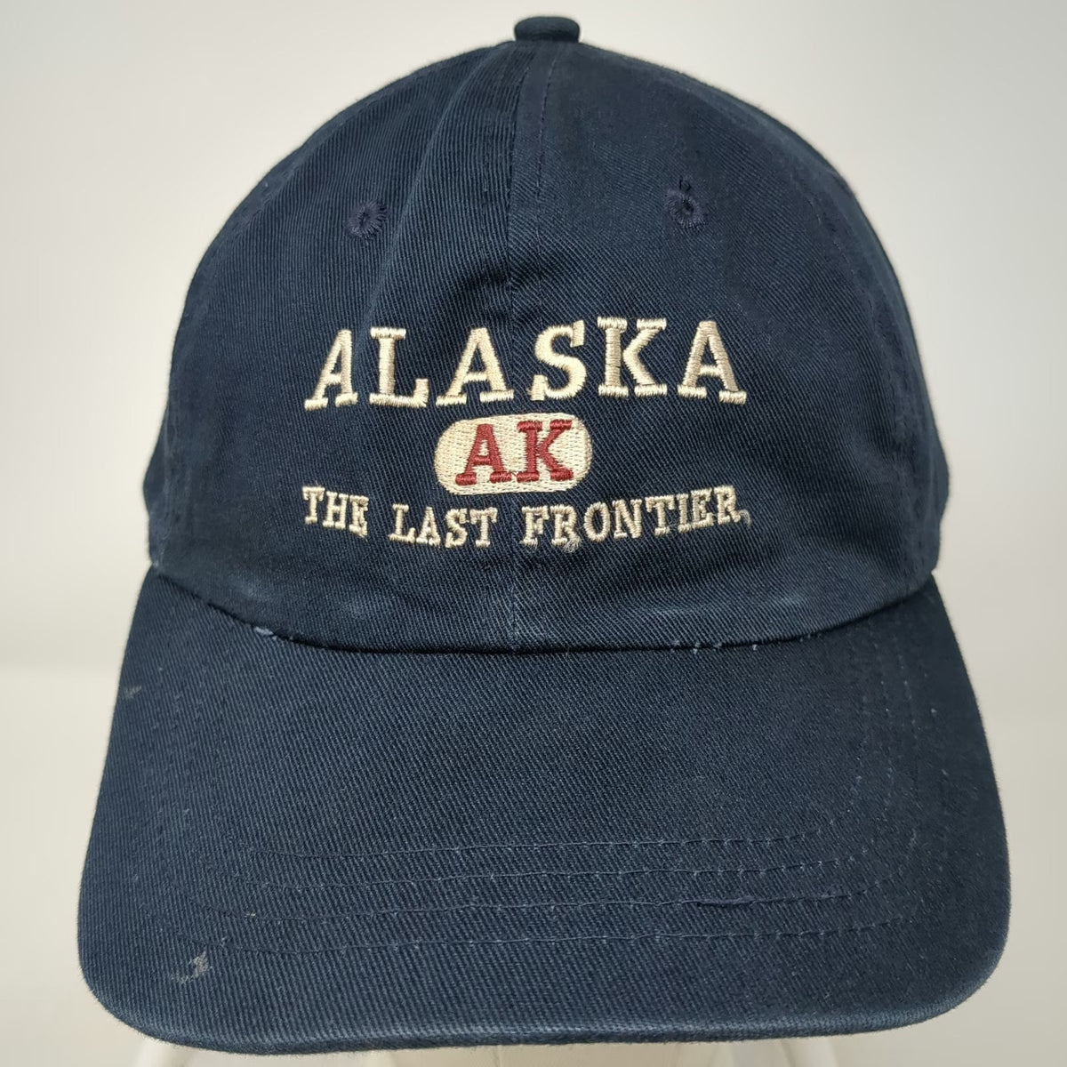 Prairie Mountain Baseball Cap Blue OSFM Alaska The Last Frontier Hat Slideback