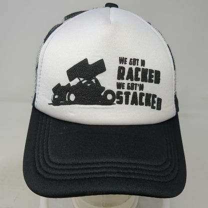 Hobby Lobby Trucker Hat White Black One Size Sprint Car Racing Checkered Pattern