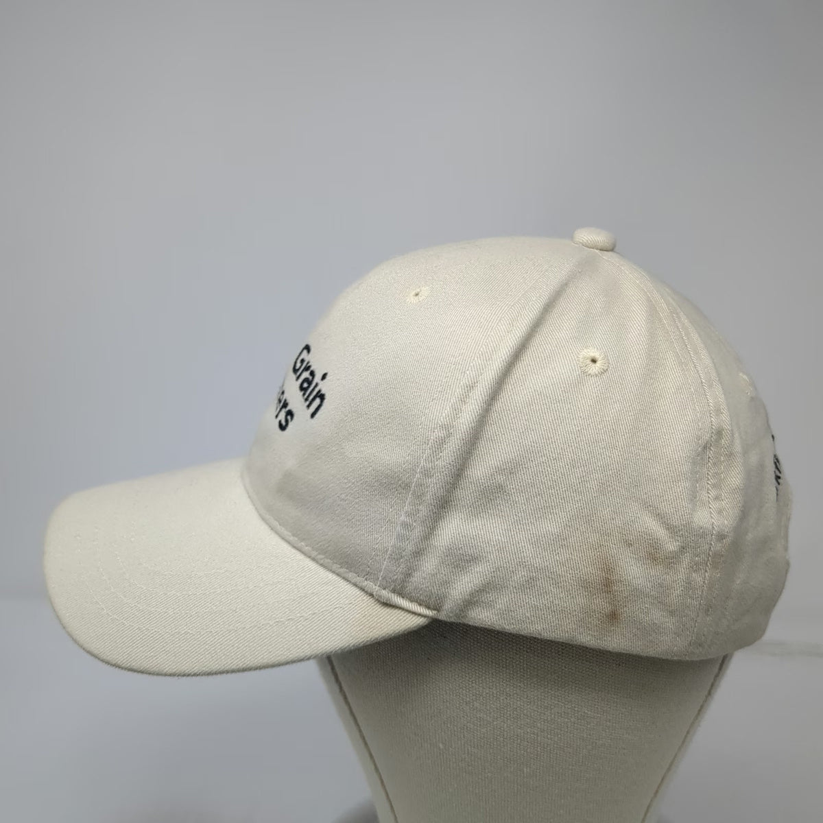 Prairie Grain Partners Baseball Cap Beige OSFM Cotton Slideback Hat Embroidery