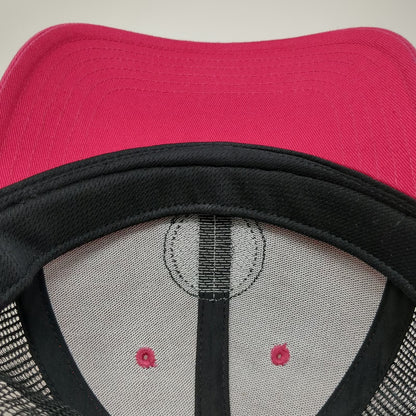 Adidas Trucker Hat Pink OSFM Mesh Back Snapback Logo Patch Climalite 3 Stripe