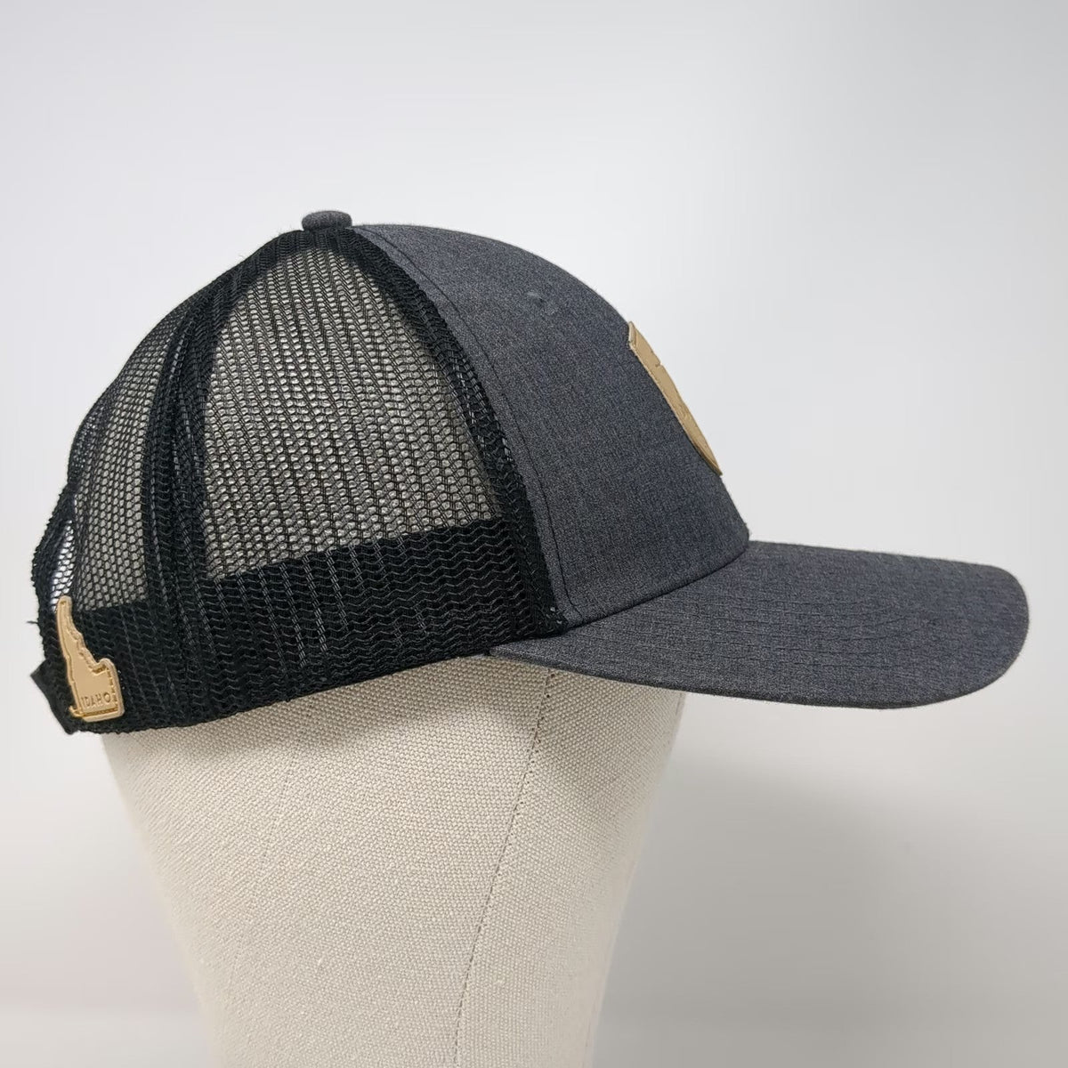 44 North Baseball Cap Gray One Size Mesh Back Leather Patch Idaho Vodka Hat