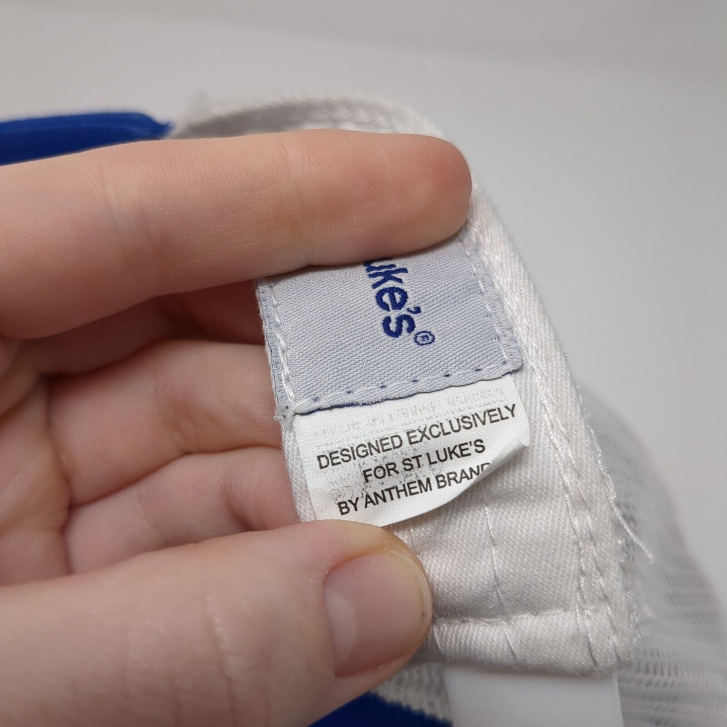 St. Luke's Snapback Trucker Hat Blue One Size Adjustable Patch Mesh Back