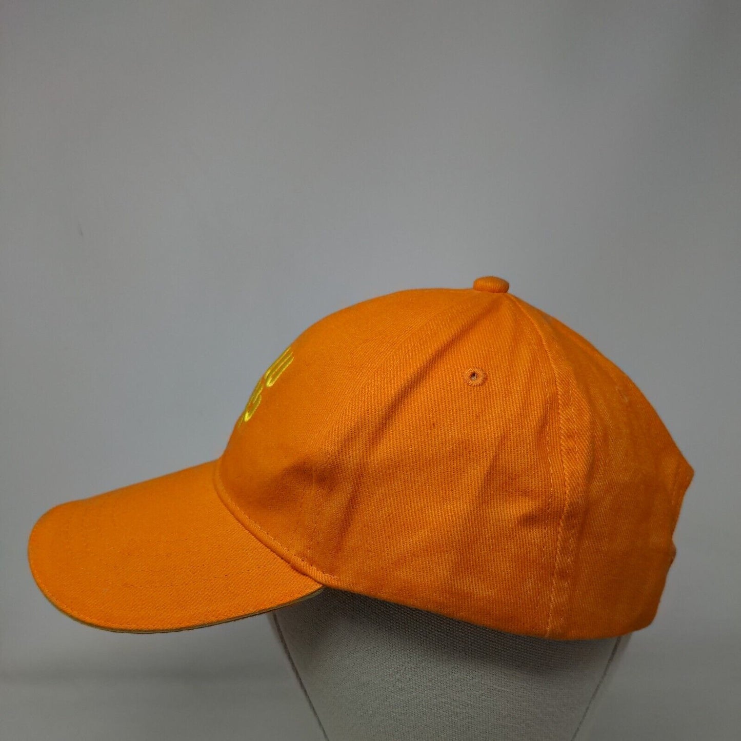 Unbranded Slideback Hat Orange One Size Embroidered Adjustable 6 Panel