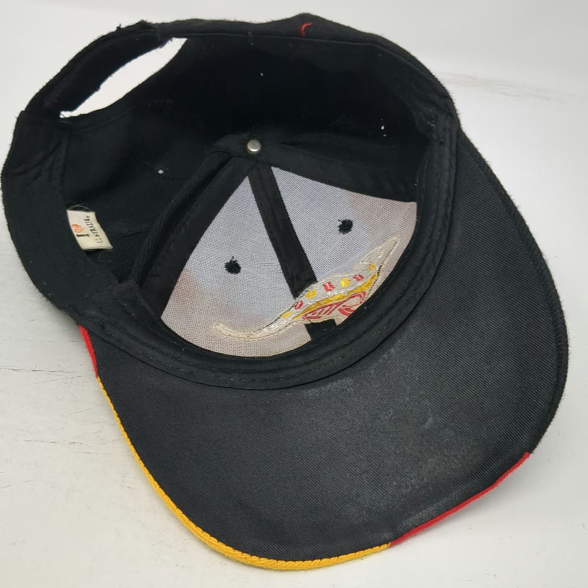 Baseball Cap Black Red Yellow One Size Australia Kangaroo Flag Strapback Hat