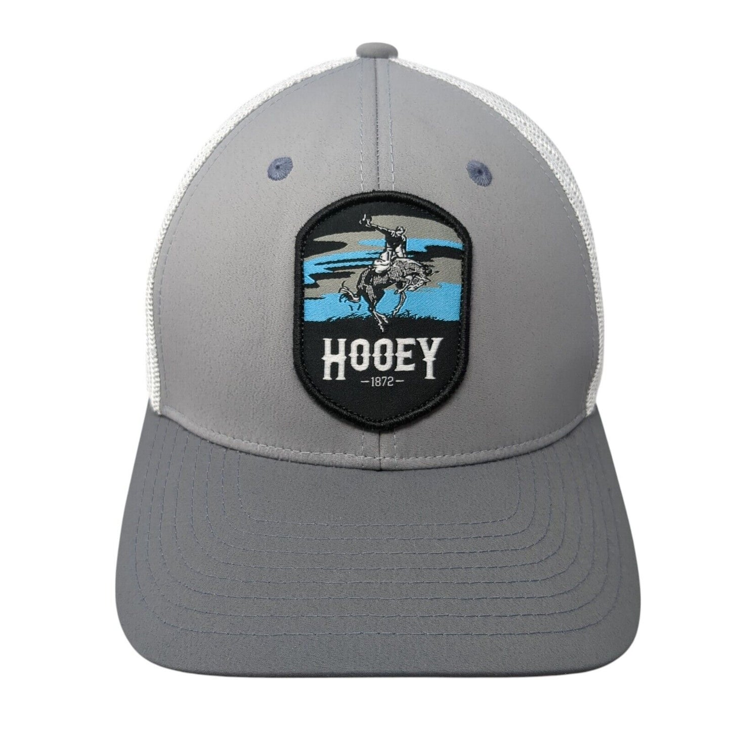 Hooey Snapback Mesh Back Trucker Hat Gray One Size Colorblock Patch