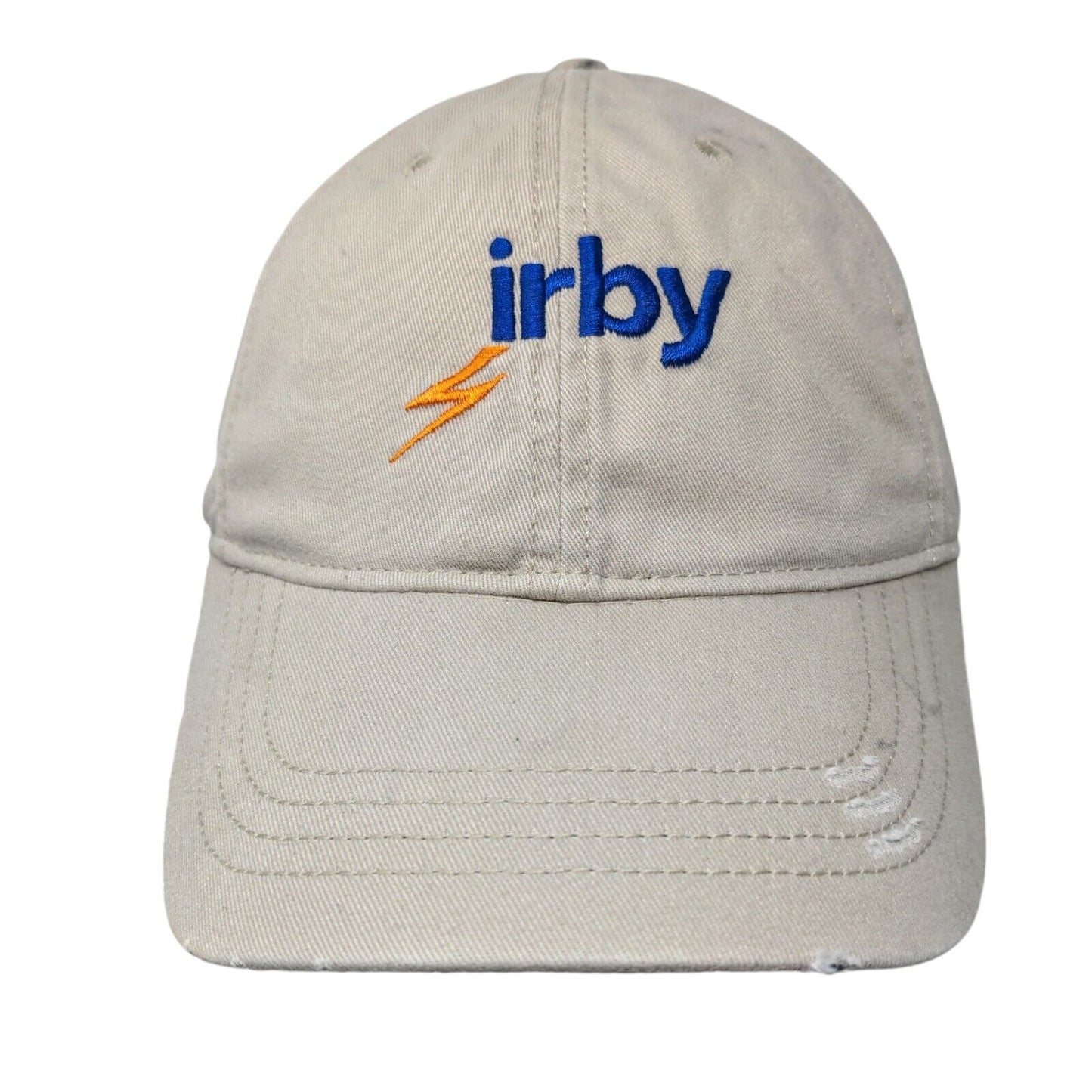Irby Strapback Hat Tan One Size Adjustable Embroidered 6 Panel Vent Holes
