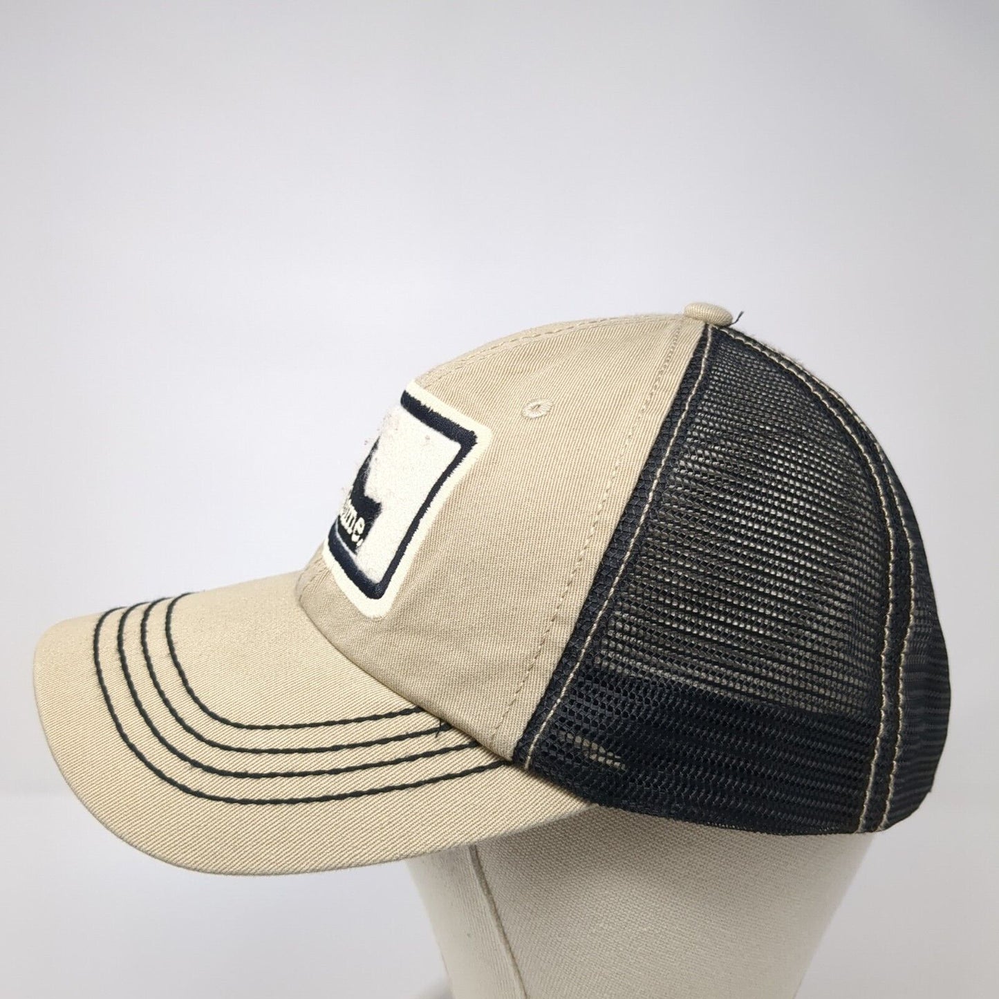 Home Idaho Strapback Trucker Hat Tan One Size Adjustable Embroidered Mesh Back