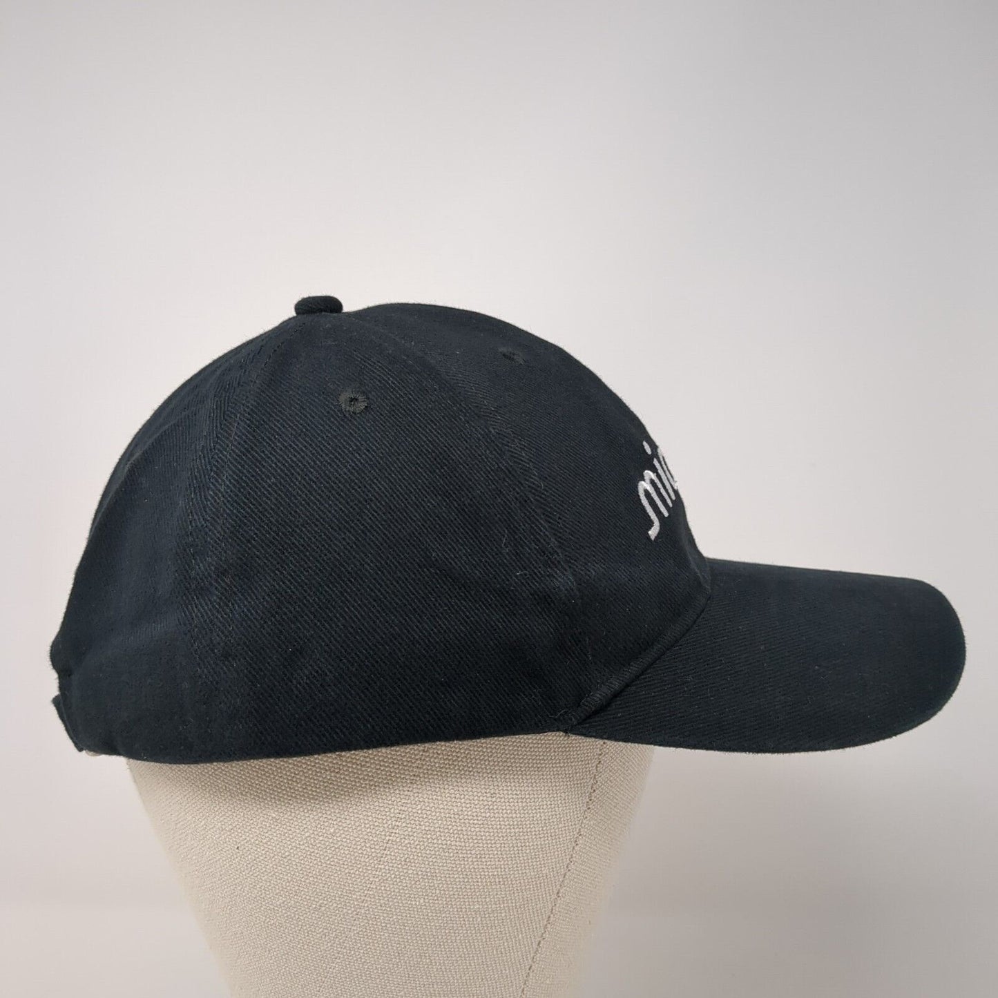 Micron Slideback Hat Black One Size Adjustable 6 Panel Embroidered