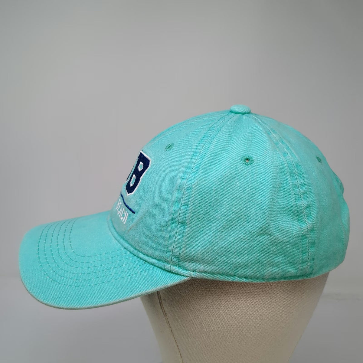 Riverbed Threads Baseball Cap Blue One Size Orange Beach OB Strapback Hat Cotton