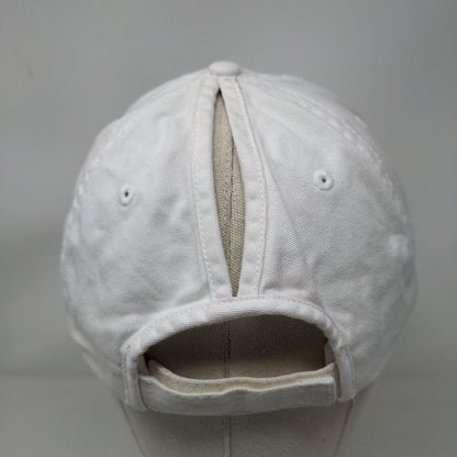 KB Ethos Strapback Hat Ponytail Caps White One Size Adjustable Distressed Blank
