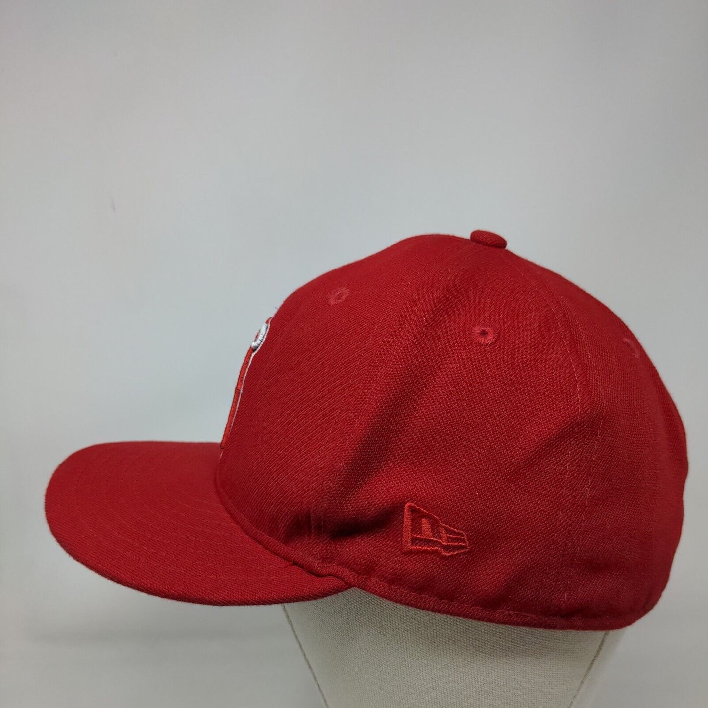 Anaheim Angels Fitted Hat Red 7 1/2 Embroidered Logo New Era 59Fifty Cooperstown