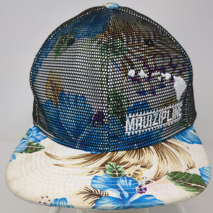 Double Portion Supply Maui Zipline Snapback Black One Size Floral Hat Mesh