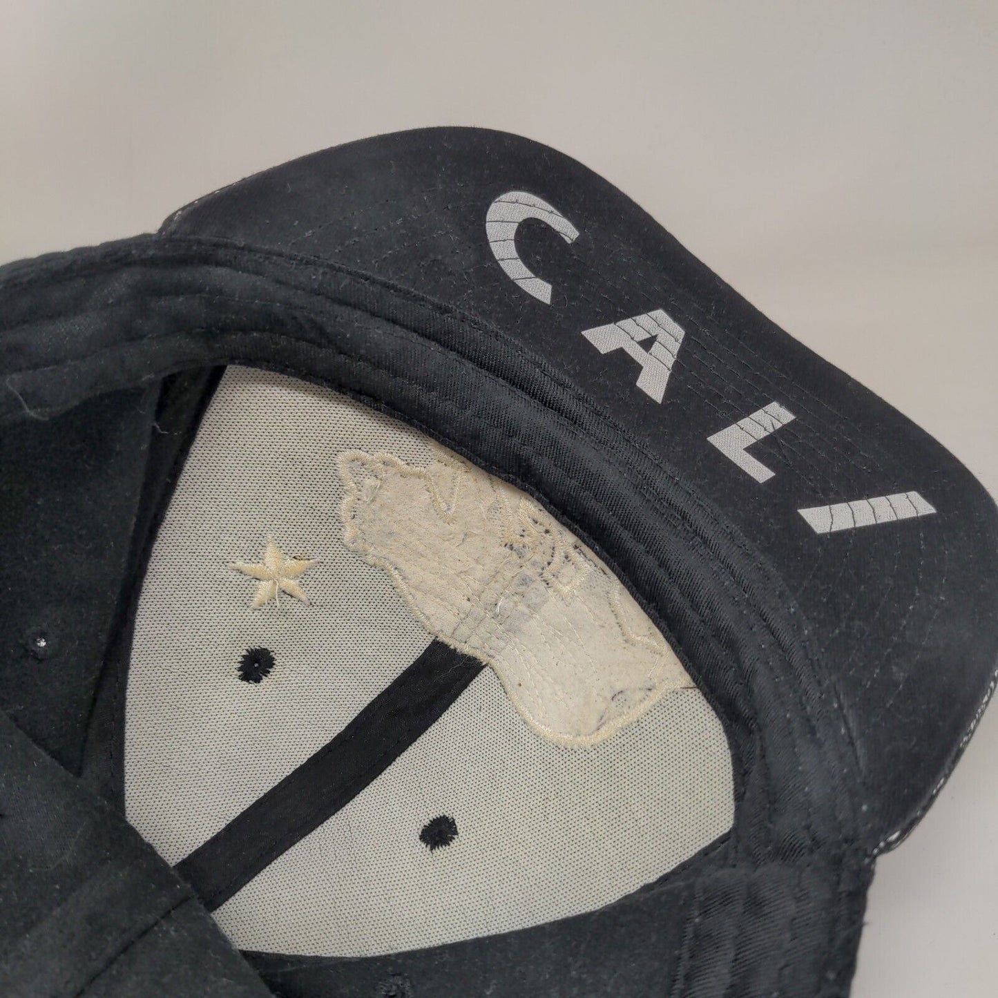 California Republic Snapback Hat Black OS Adjustable Embroidered Ace Cap Inc