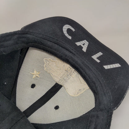 California Republic Snapback Hat Black OS Adjustable Embroidered Ace Cap Inc