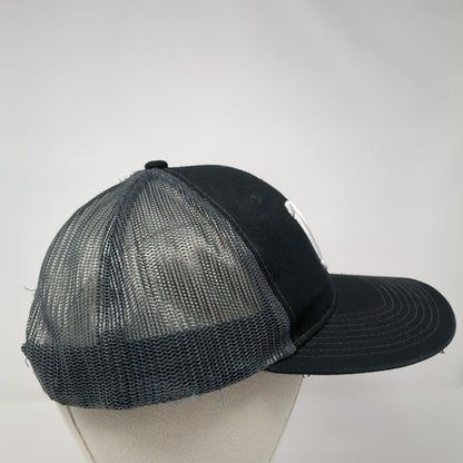Letter N Snapback Mesh Back Trucker Hat Black One Size Embroidered