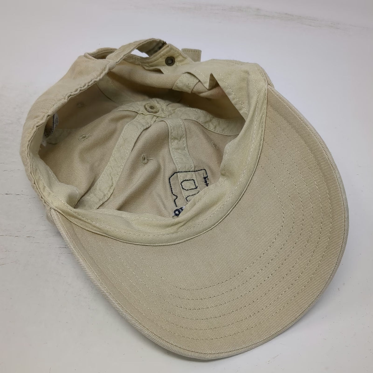 Banana Republic Baseball Cap Beige Blue One Size Cotton Slideback Logo Strap Hat