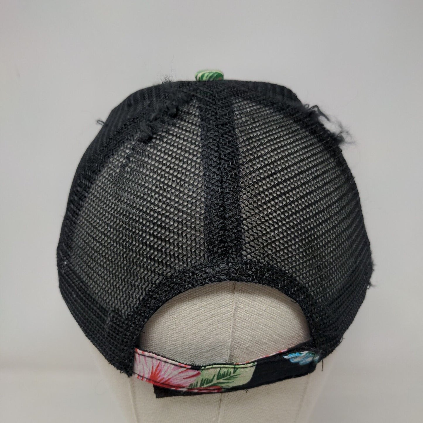 Floral Print Strapback Mesh Back Trucker Hat Multi Adjustable Hawaiian