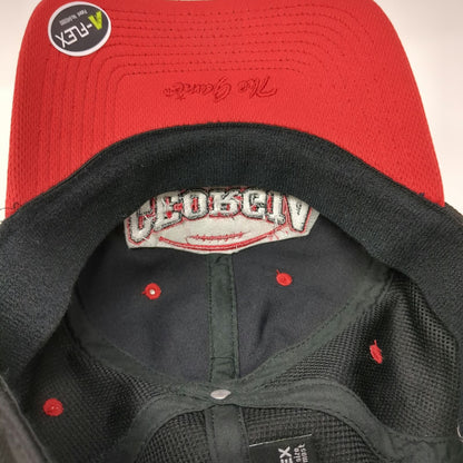 Georgia Bulldogs NCAA The Game Cap Black Red One Size A-Flex Mascot Logo Hat