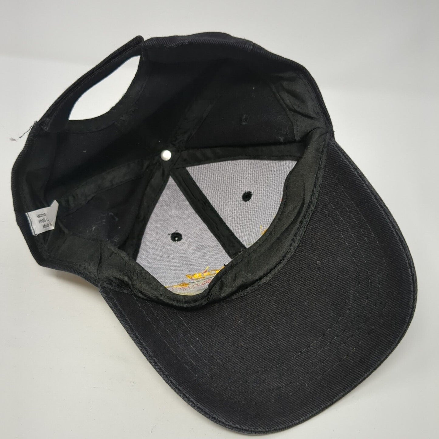 Warrior Custom Golf.com Strapback Hat Black OS Adjustable Embroidered Cotton
