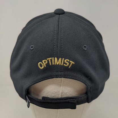 Pacific Headwear Men's Strapback Hat Black Embroidered Optimist Logo