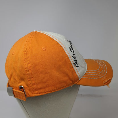 dkps Cabo San Lucas Orange Baseball Cap One Size Hat Skull Frayed Studded Mexico