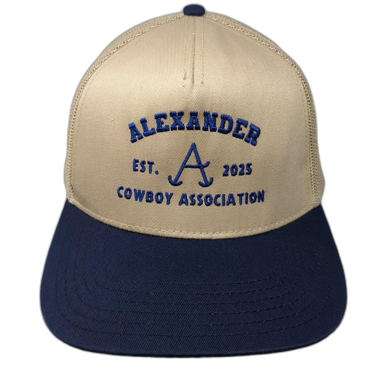 OTTO Trucker Hat Beige Blue One Size Alexander Cowboy Association Mesh Snapback