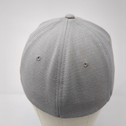 Volcom Fitted Hat Gray One Size Adjustable Patch Logo Vented Holes 6 Panel