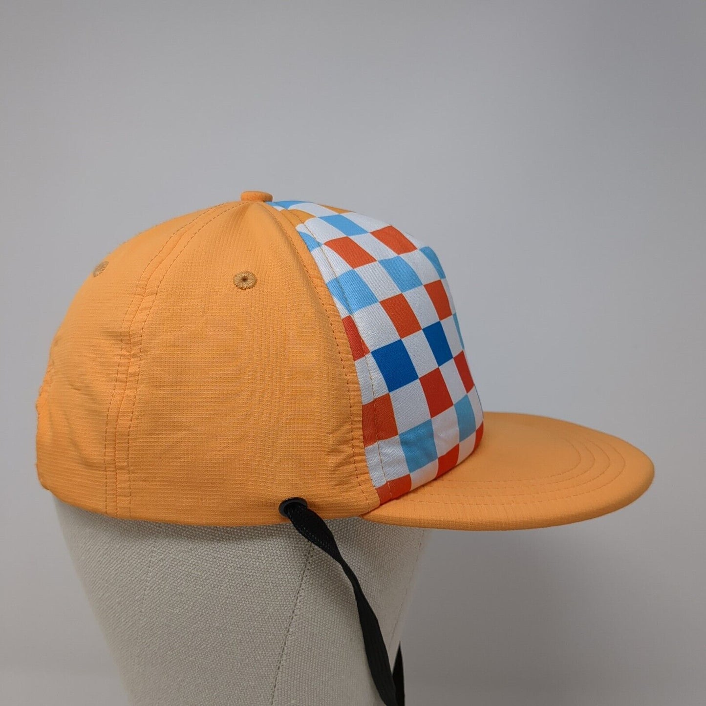 Checkered Strapback Hat Multicolor One Size Adjustable Strap Vented Holes