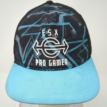 ESX 360 5 Panel Black Blue One Size Pro Gamer Esports Glitch Print Snapback Hat