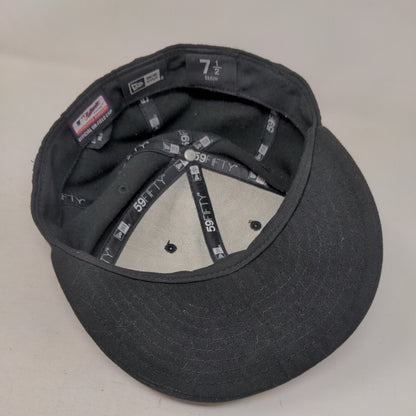 Pittsburgh Pirates Fitted Hat Black Size 7 1/2 Embroidered New Era 59Fifty MLB