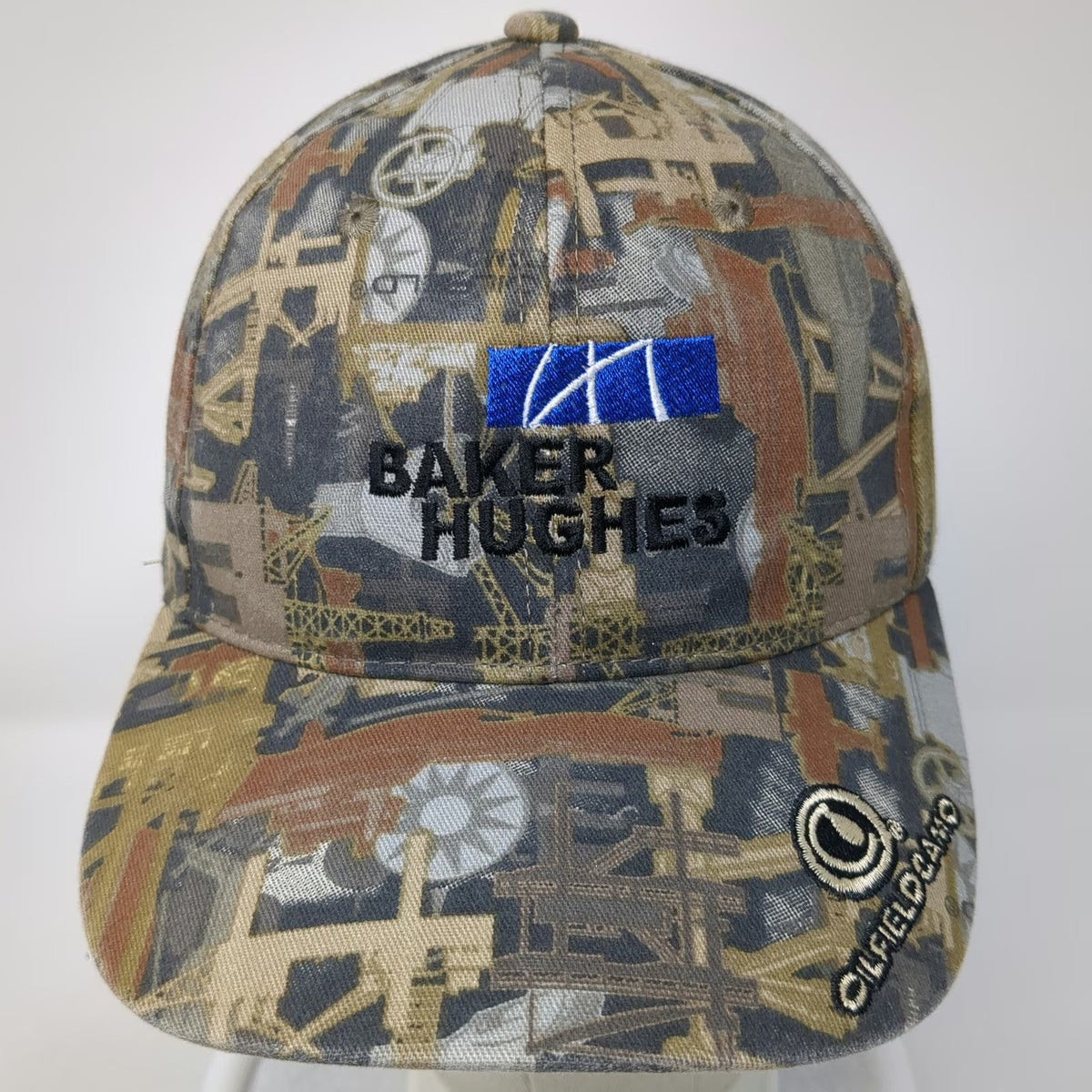 Oilfield Camo Baker Hughes Baseball Cap Gray One Size Strapback Hat Industrial