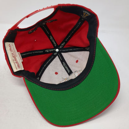 Chicago Blackhawks NHL Mitchell & Ness Snapback Red Hat One Size Green Brim Wool