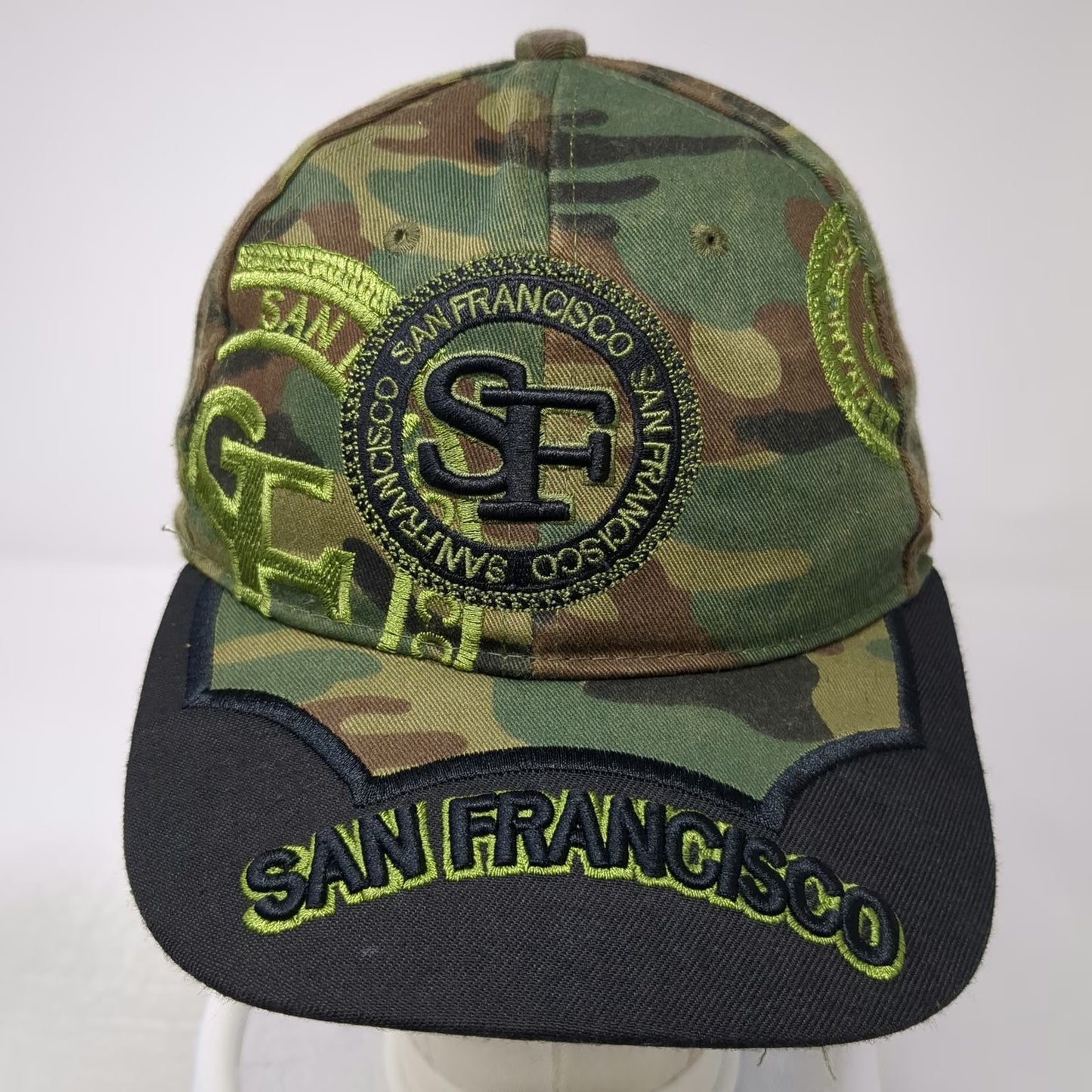 Lanza San Francisco SF Camo Green Baseball Cap One Size Strapback Souvenir Hat
