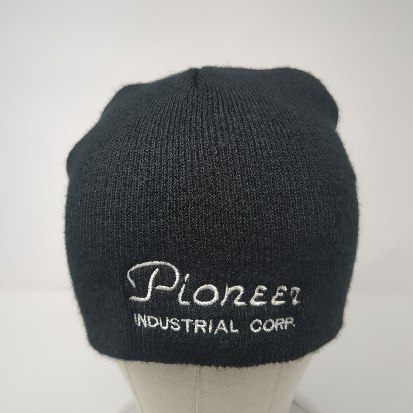 Pioneer Industrial Corp. Knit Beanie Hat Black One Size Embroidered