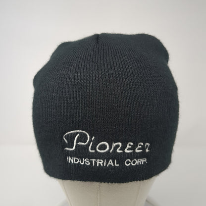 Pioneer Industrial Corp. Knit Beanie Hat Black One Size Embroidered
