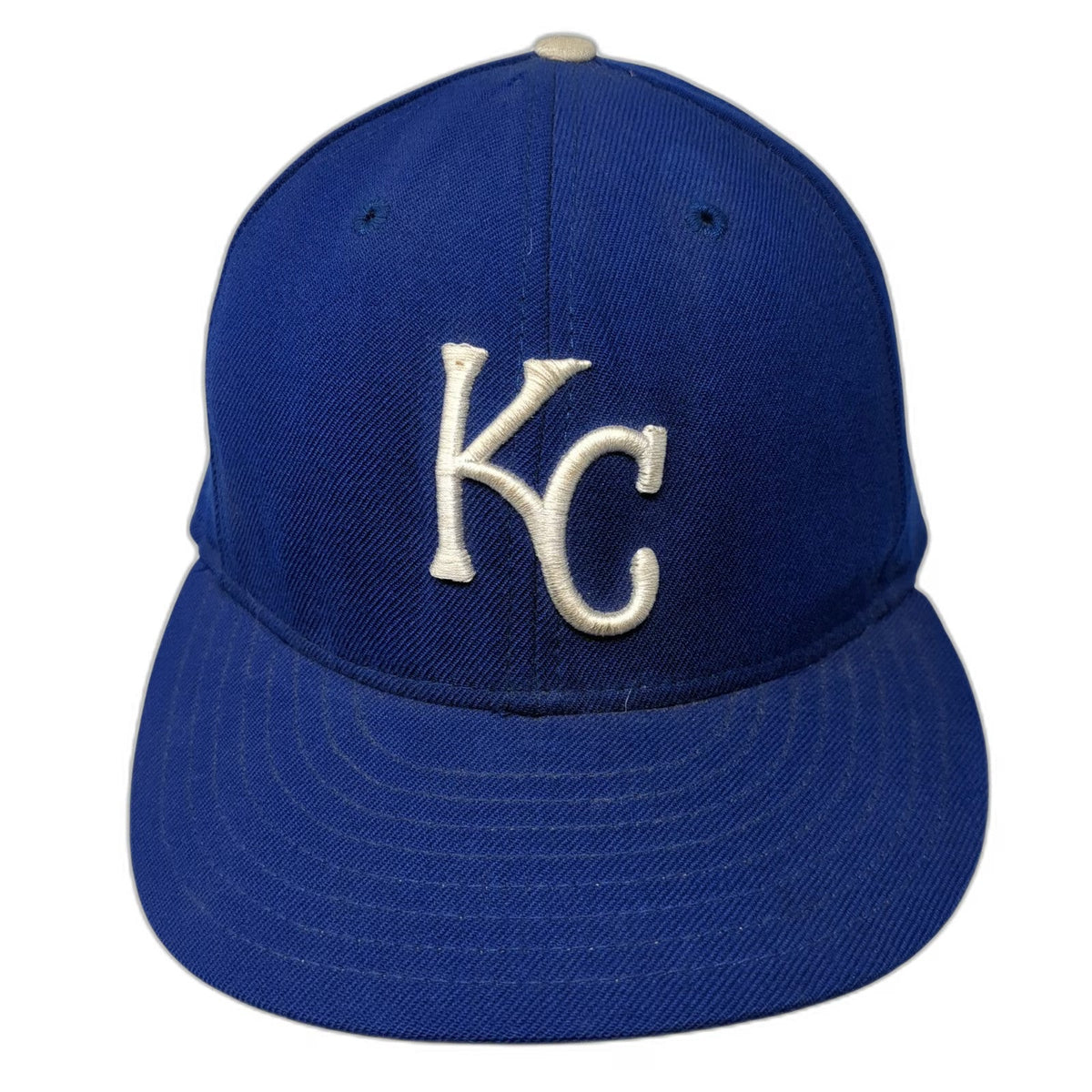 Kansas City Royals MLB New Era Baseball Hat Blue 7 3/8 Wool 59FIFTY Gray Under