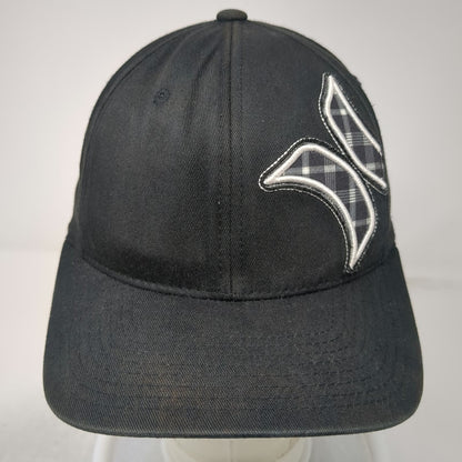 Hurley Baseball Cap Black XS Flexfit Plaid Logo Underbill Checkered Pattern Hat