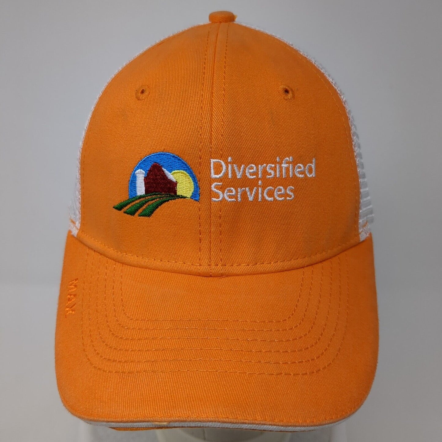 Diversified Services Strapback Mesh Back Trucker Hat Orange One Size