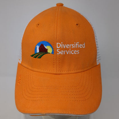 Diversified Services Strapback Mesh Back Trucker Hat Orange One Size