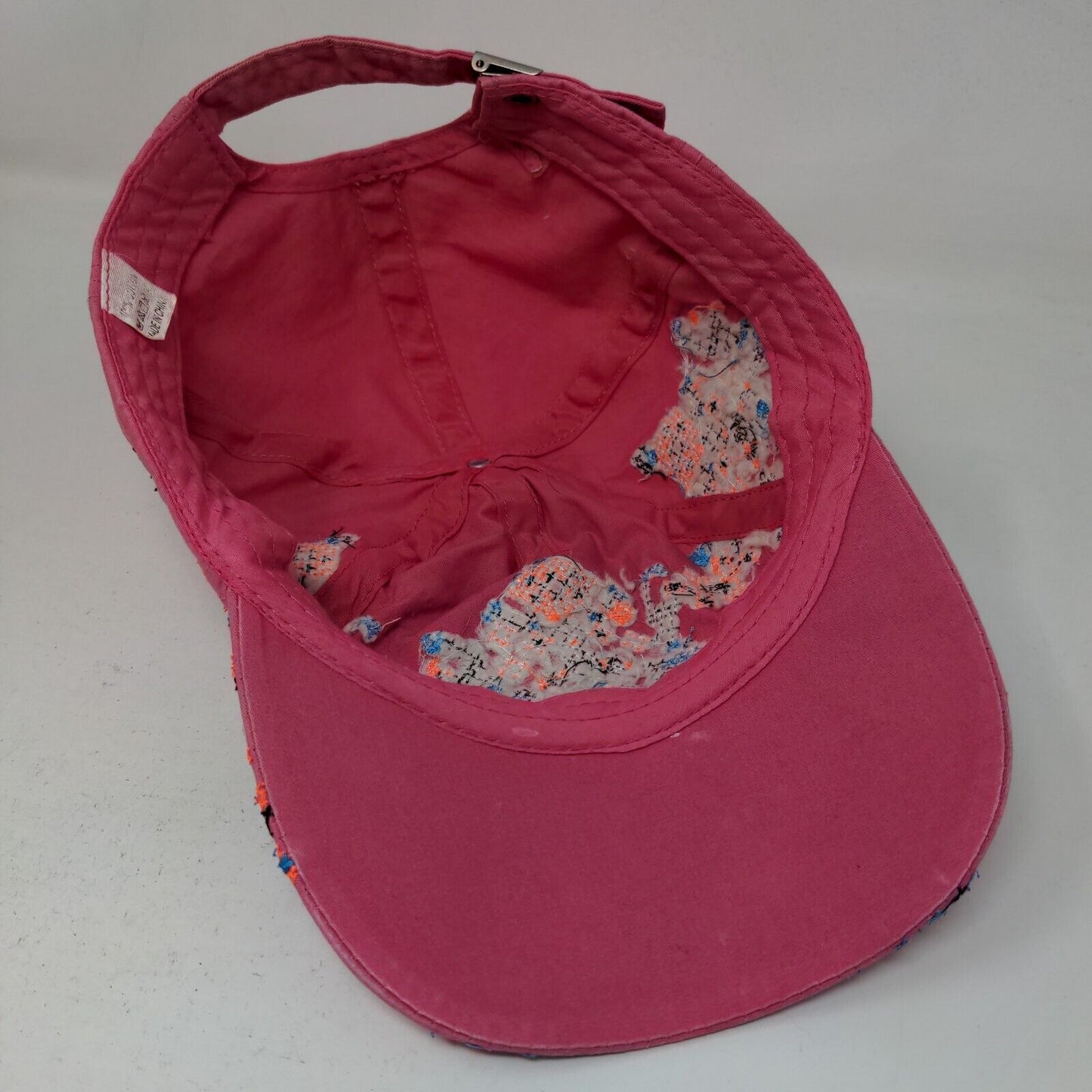 Unbranded Women's Slideback Hat Pink Bling Shiny Geometric Pattern 100% Cotton