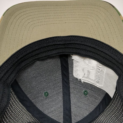 Richardson Baseball Cap Green Black XL Hawktech Logo Patch Camo Mesh Flexfit Hat