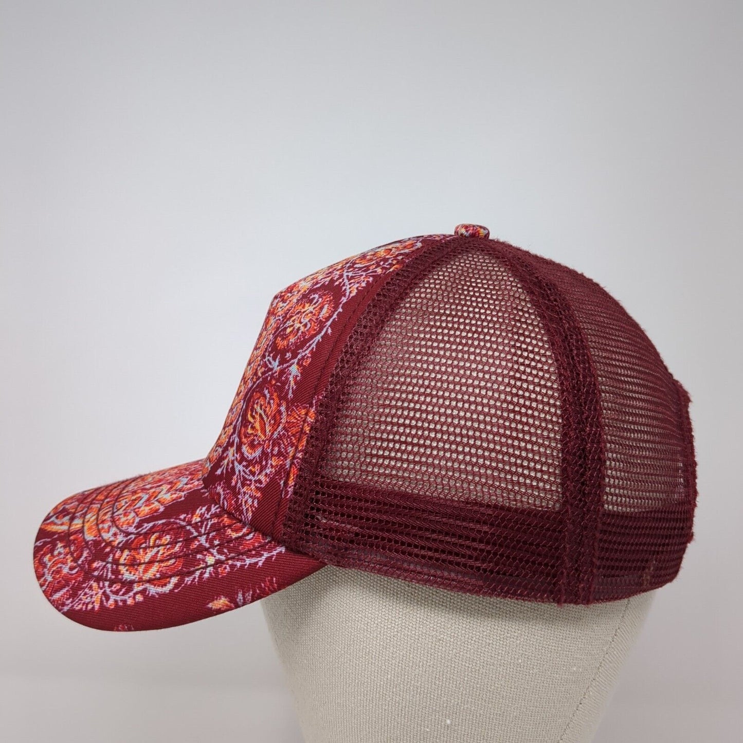 Billabong Snapback Mesh Back Trucker Hat Multi One Size Paisley Boho